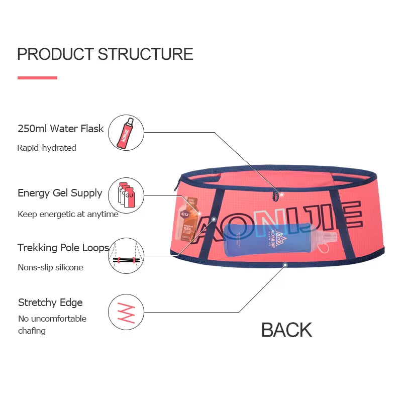 AONIJIE Superlight Hydration Running Belt Unisex Running Waist Bag Trail Marathon Gym Workout Fitness Mobile Phone Holder W8101